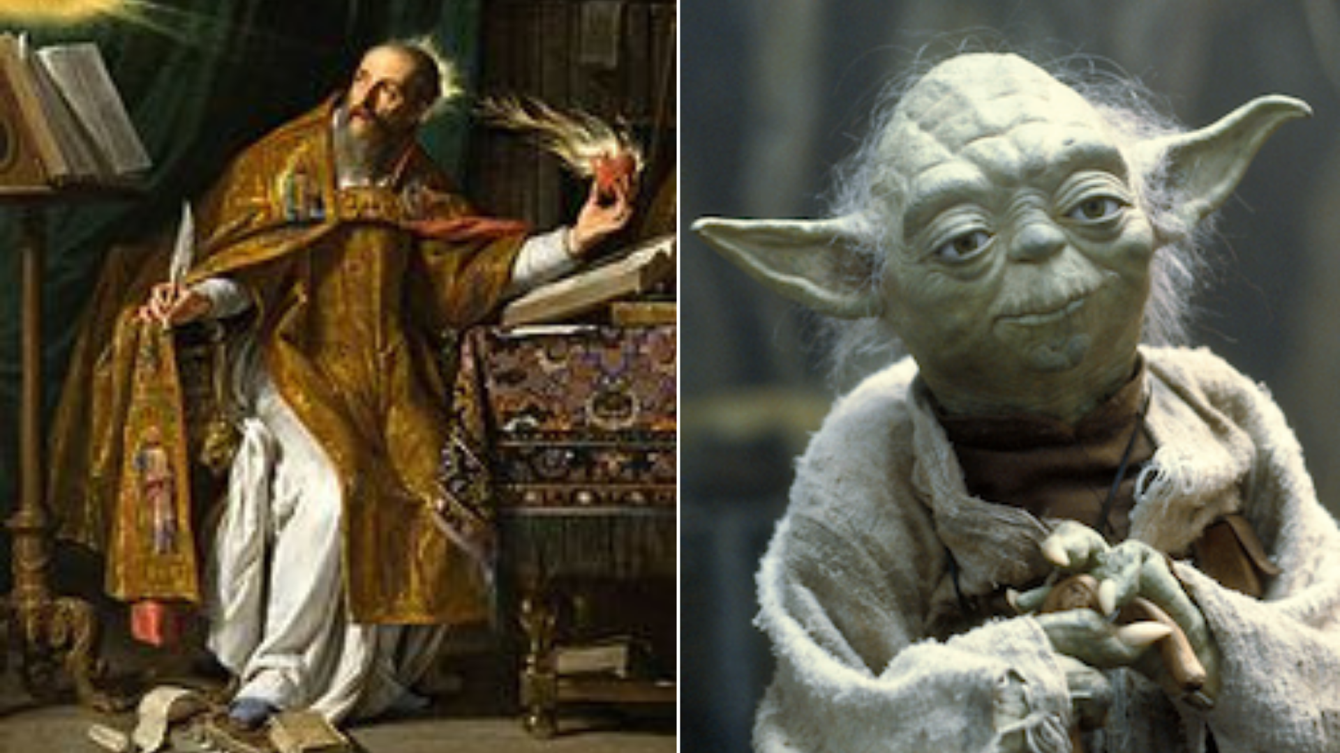 Yoda and Augustine - two wise figures who reflected on persons as "luminous beings."